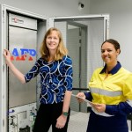CQ University researchers with an electrolyser