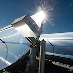 Trough shaped solar panels