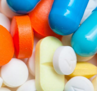 Close up of medicinal tablets