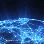 Global network of data points and connecting lines